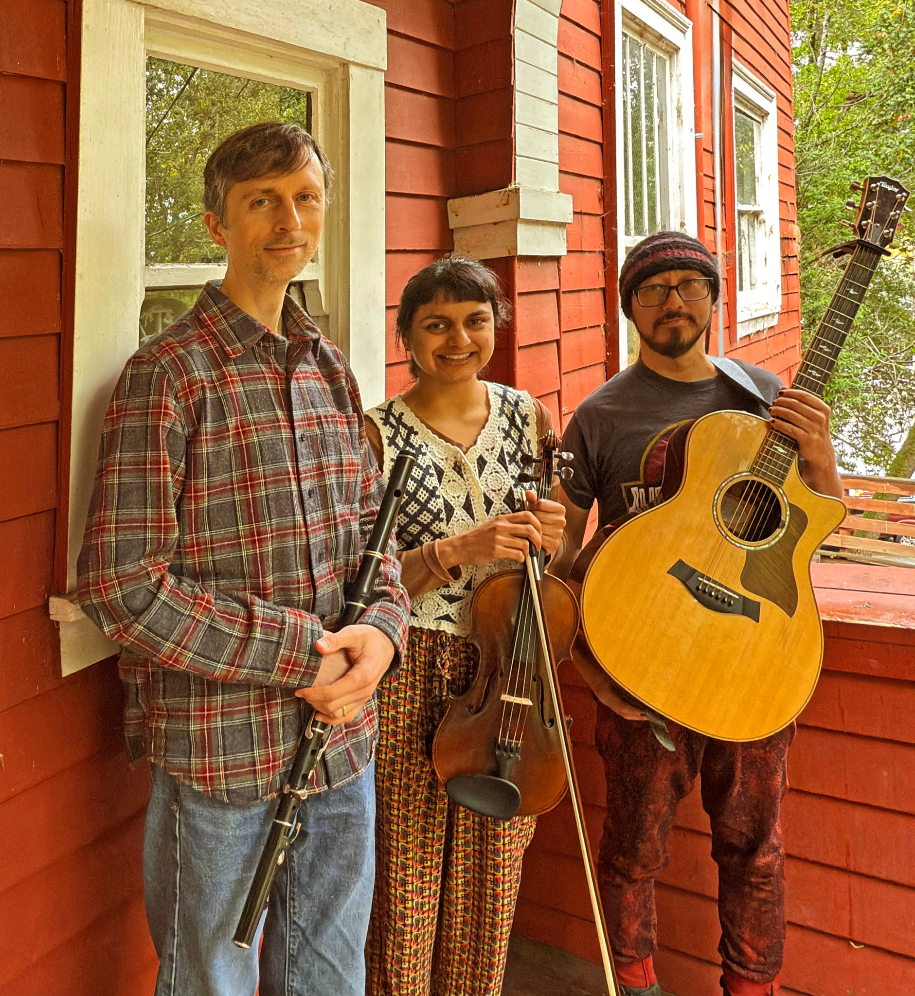 Trio on the porch